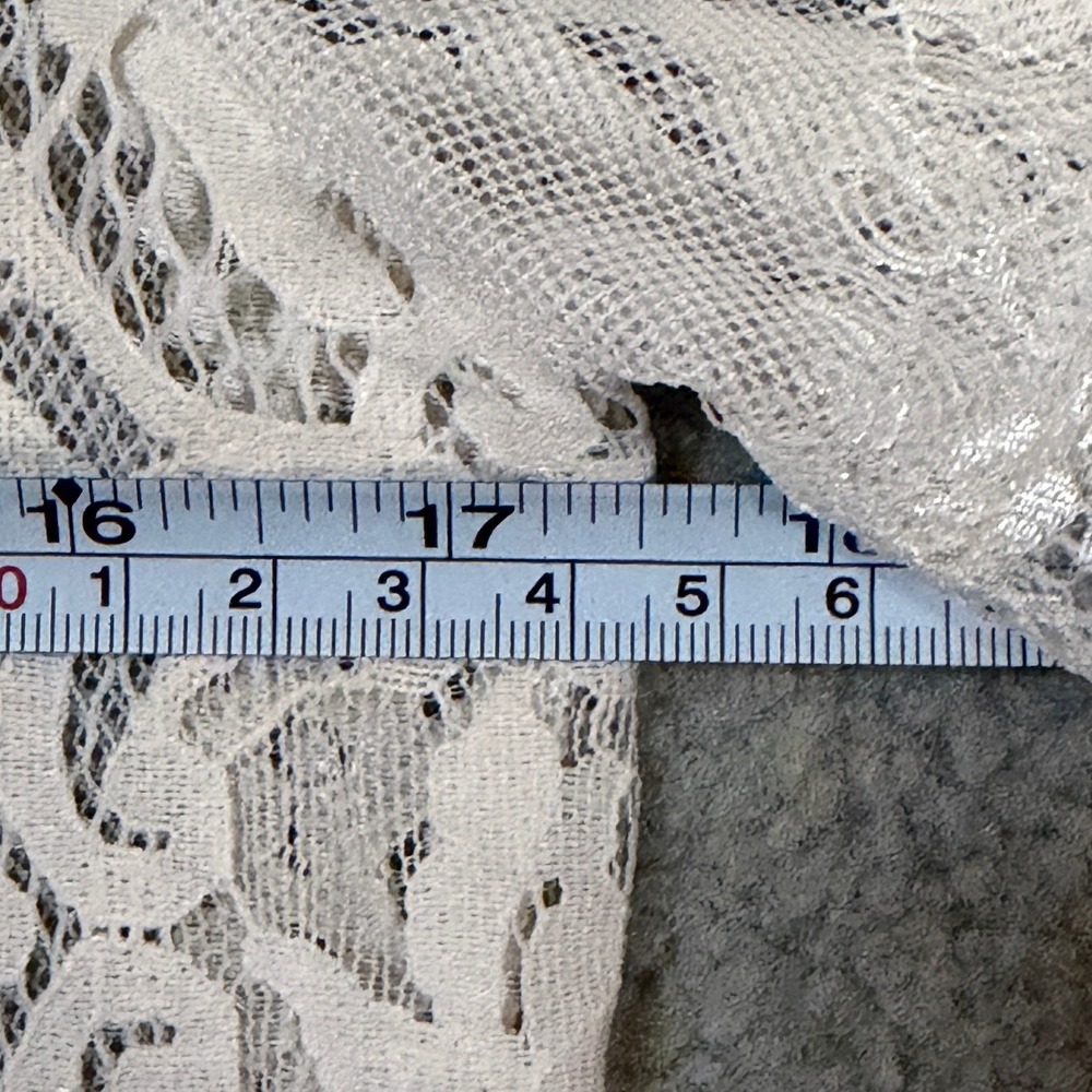Vintage Crochet Lace Romantic Short Sleeve Top S Edwardian Scalloped Open Knit - Picture 7 of 8